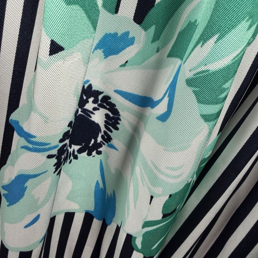 LANE BRYANT NAVY FLORAL STRIPE SZ 20 V-NECK RUCHED WAIST MAXI DRESS Floral - Picture 10 of 16